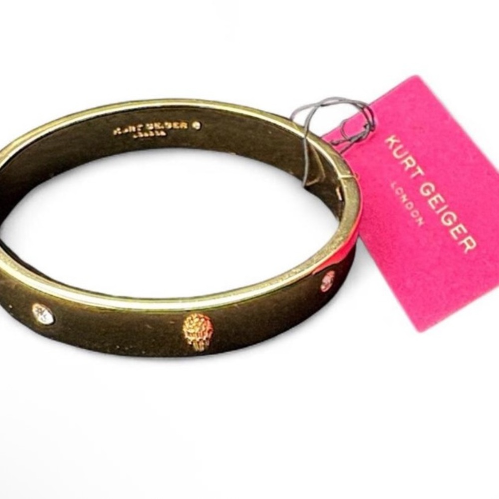 NWT Kurt Geiger London Gold Eagle Crystal Hinged Bangle Designer Statement - Picture 5 of 8